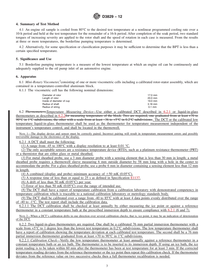 REDLINE ASTM D3829-12 - Standard Test Method for Predicting the Borderline Pumping Temperature of Engine Oil