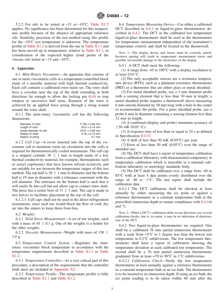 ASTM D4684-12 - Standard Test Method for Determination of Yield Stress and Apparent Viscosity of Engine  Oils at Low Temperature