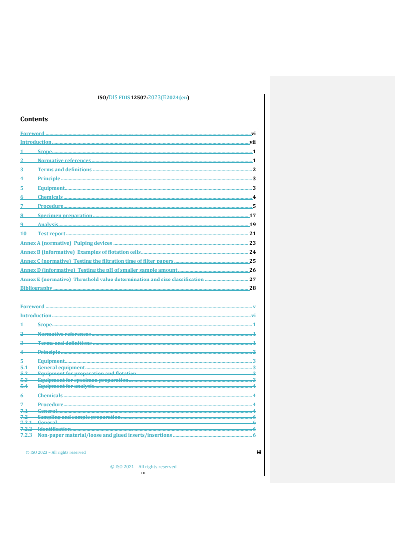 REDLINE ISO/FDIS 12507 - Paper and Pulp — Deinkability test for printed paper product mixtures containing woodfree printed paper
Released:11/15/2024