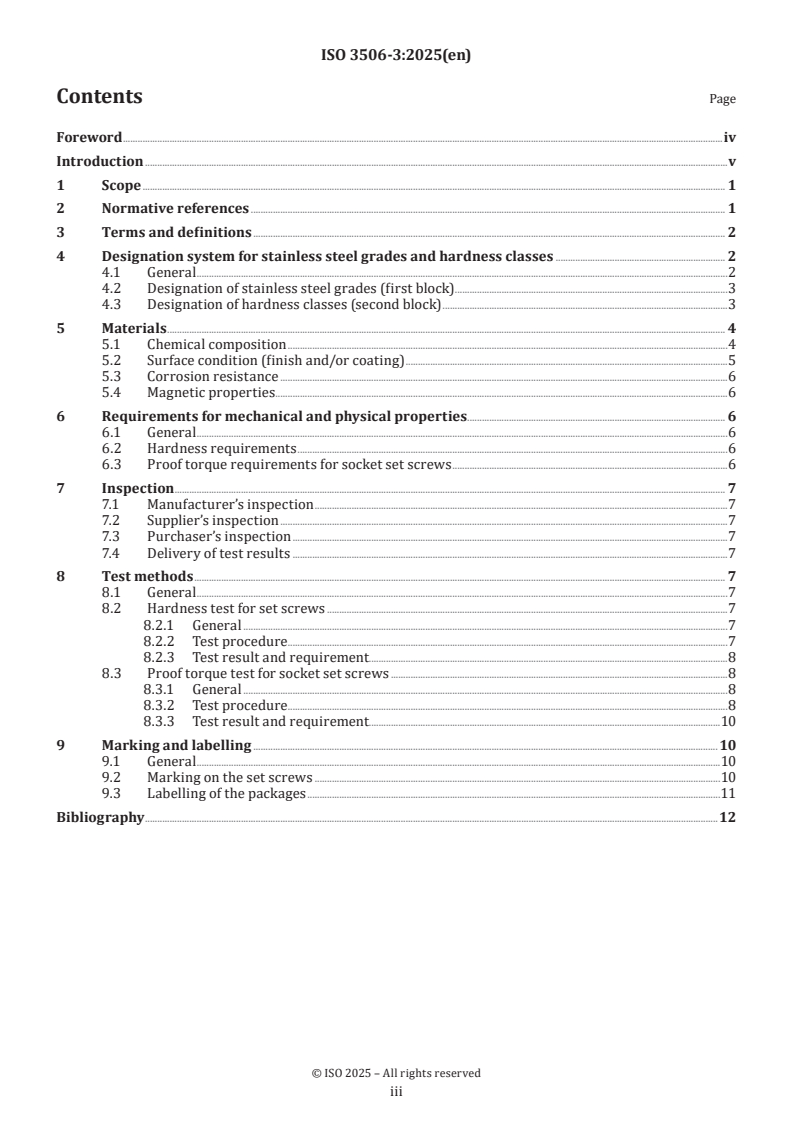 ISO 3506-3:2025 - Fasteners — Mechanical properties of corrosion resistant stainless steel fasteners — Part 3: Set screws (and similar fasteners not under tensile stress) with specified grades and hardness classes
Released:10. 01. 2025