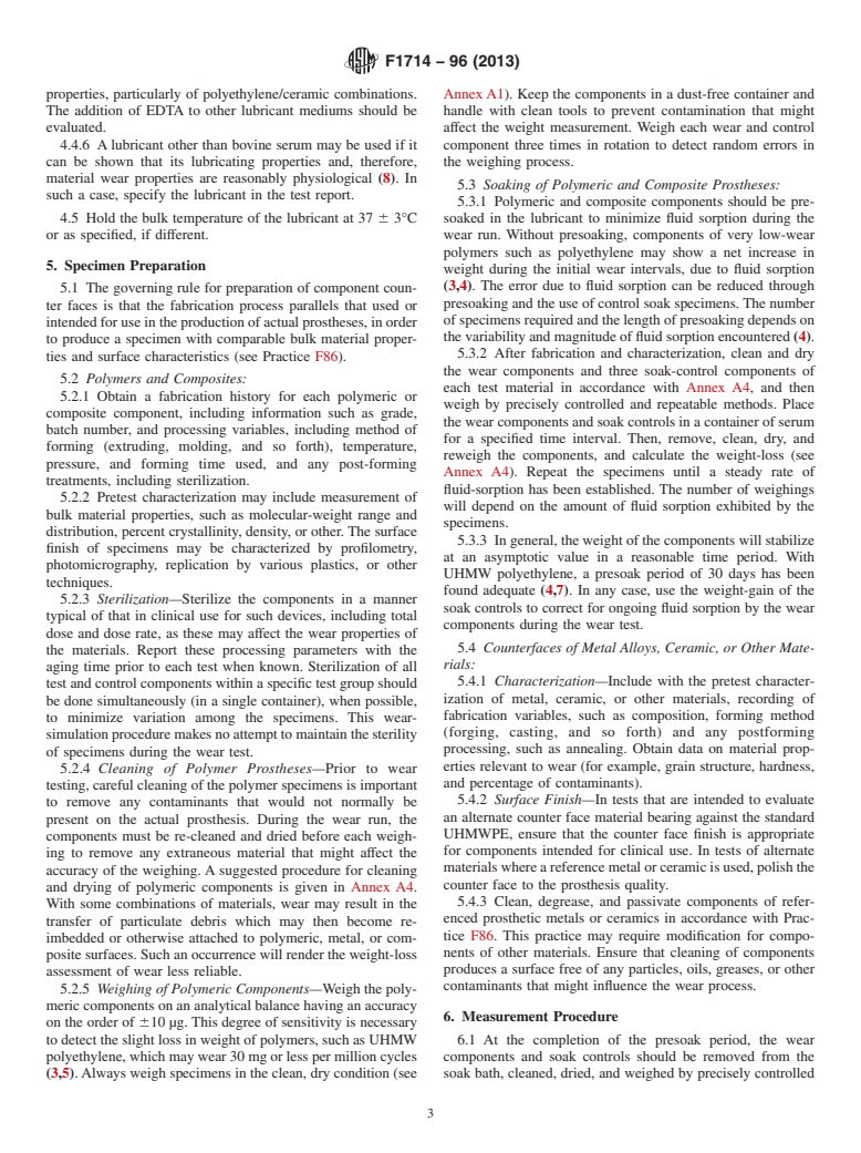 ASTM F1714-96(2013) - Standard Guide for  Gravimetric Wear Assessment of Prosthetic Hip Designs in Simulator  Devices