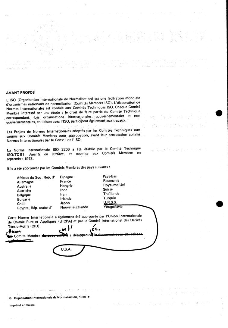 ISO 3206:1975 ISO 3206:1975 - Surface active agents — Analysis of technical alkane sulphonates — Determination of alkane monosulphonates content
Released:2/1/1975 - Page 2 preview