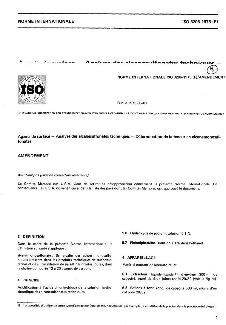 ISO 3206:1975 - Surface active agents — Analysis of technical alkane sulphonates — Determination of alkane monosulphonates content
Released:2/1/1975