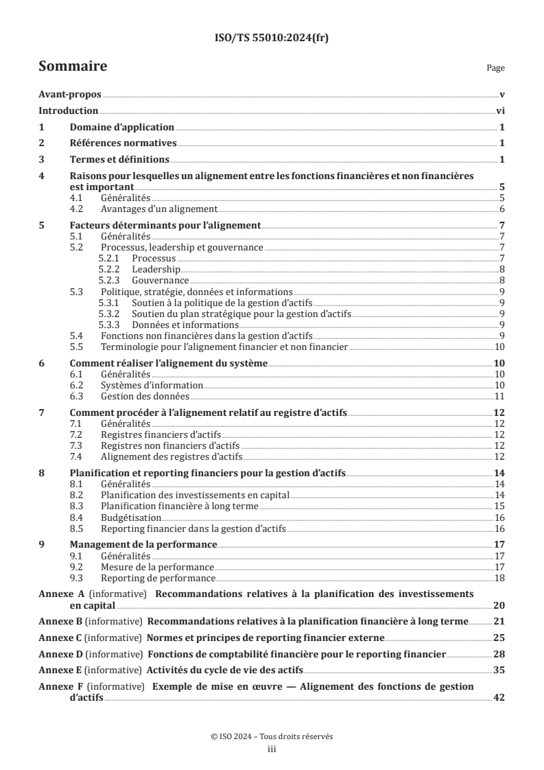 ISO/TS 55010:2024 - Gestion d’actifs — Recommandations relatives à l’alignement des fonctions financières et non financières dans la gestion d’actifs
Released:7/8/2024