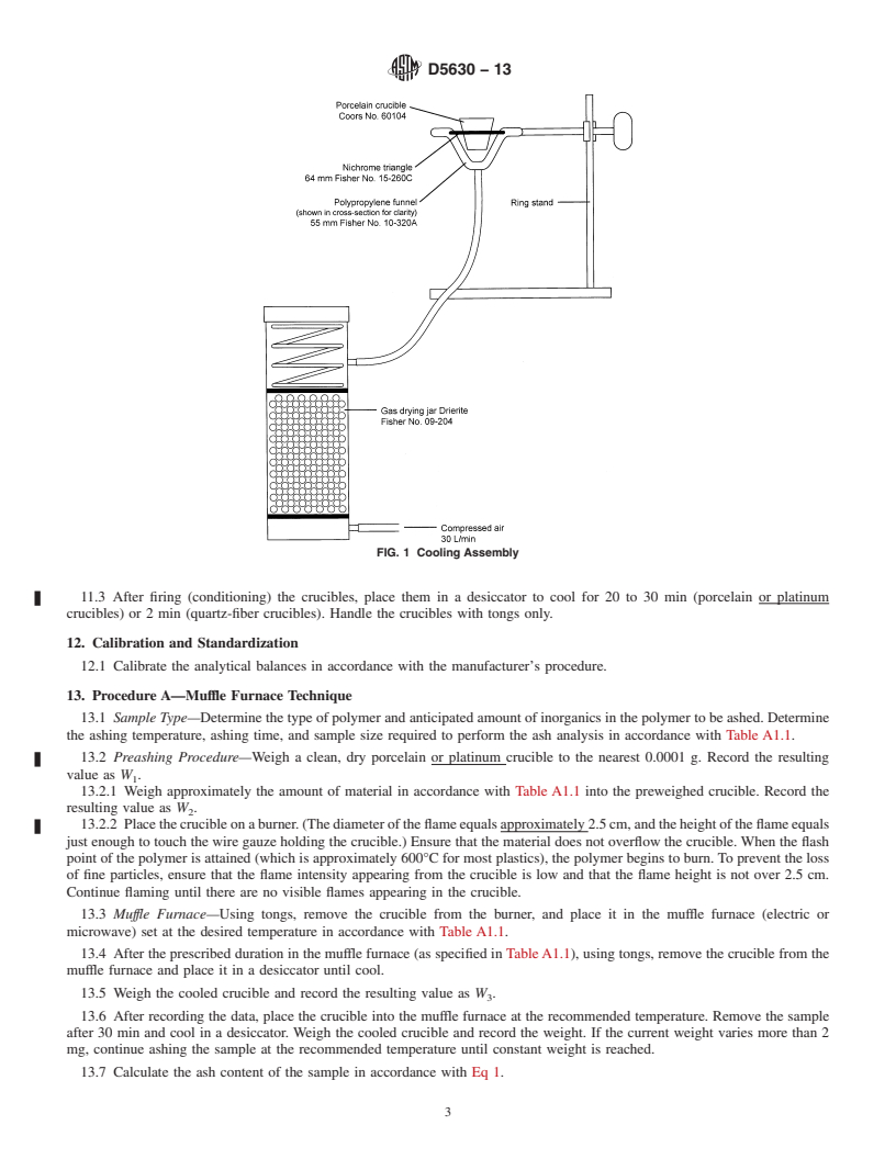 REDLINE ASTM D5630-13 - Standard Test Method for Ash Content in Plastics (Withdrawn 2022)