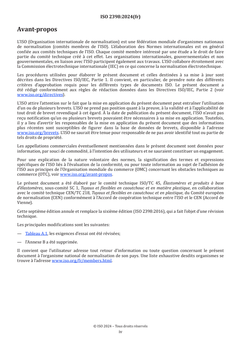 ISO 2398:2024 ISO 2398:2024 - Tuyaux en caoutchouc renforcés textile pour l'air comprimé — Spécifications
Released:29. 04. 2024 - Page 4 preview