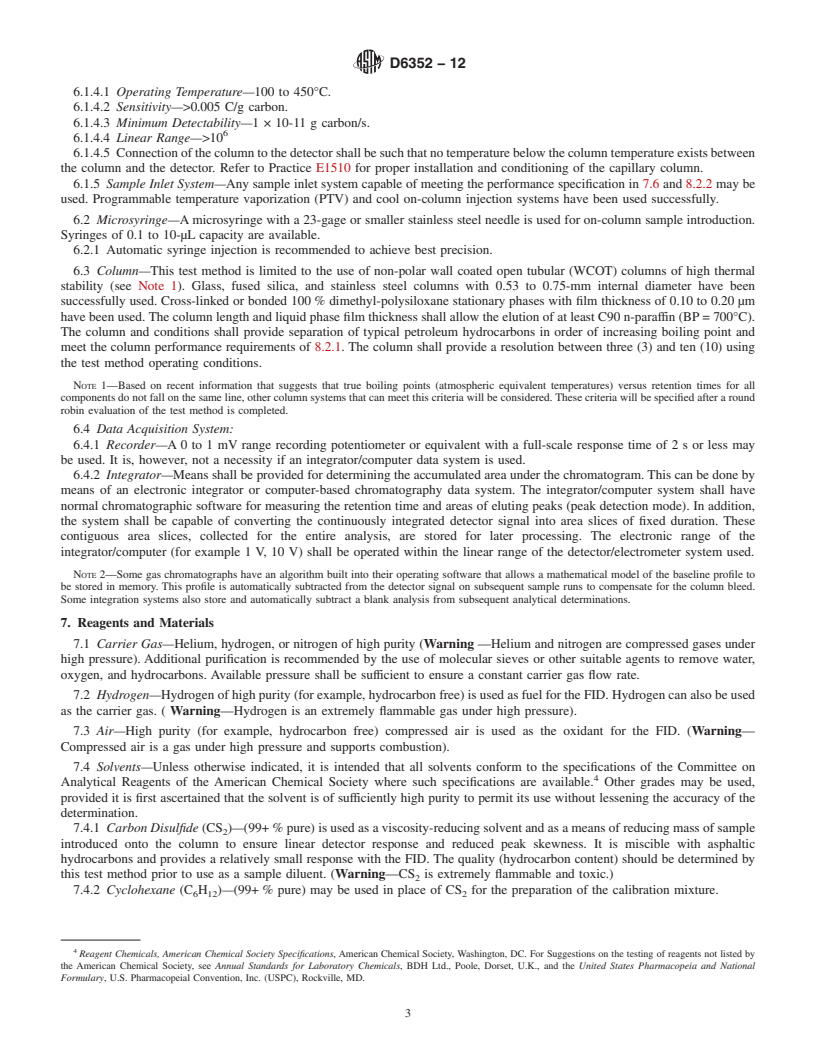 REDLINE ASTM D6352-12 - Standard Test Method for Boiling Range Distribution of Petroleum Distillates in Boiling   Range from 174 to 700&deg;C by Gas Chromatography