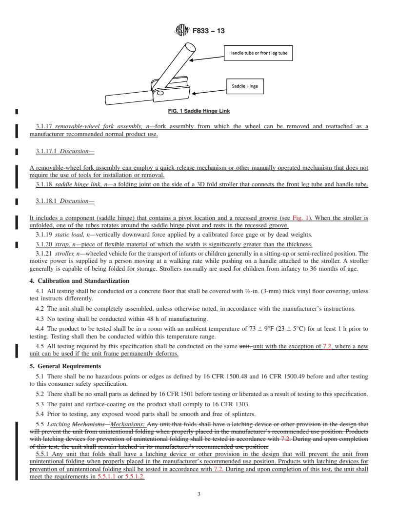 REDLINE ASTM F833-13 - Standard Consumer Safety Performance Specification for  Carriages and Strollers