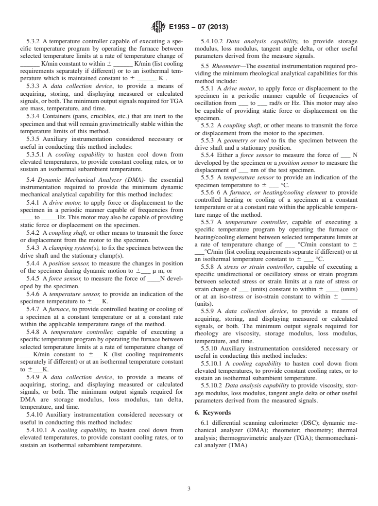 ASTM E1953-07(2013) - Standard Practice for  Description of Thermal Analysis and Rheology Apparatus