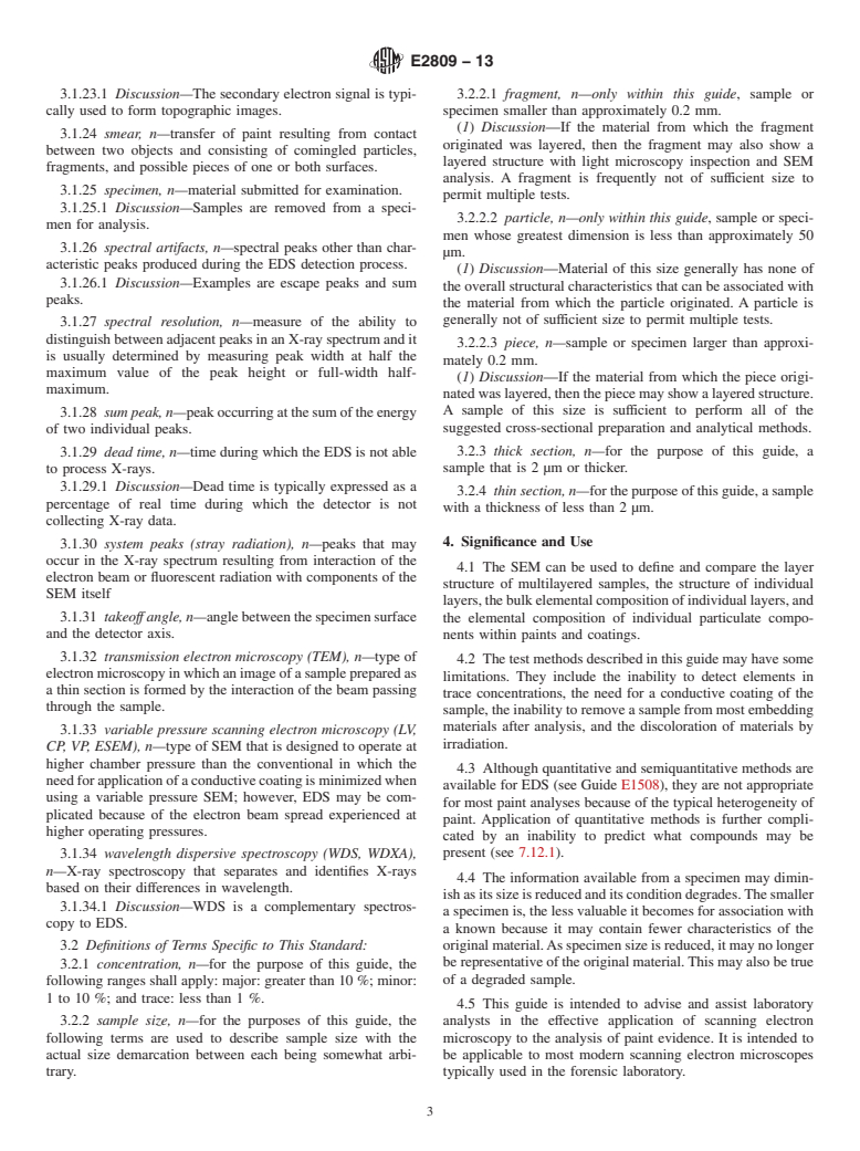 ASTM E2809-13 - Standard Guide for Using Scanning Electron Microscopy/X-Ray Spectrometry in Forensic  Paint Examinations