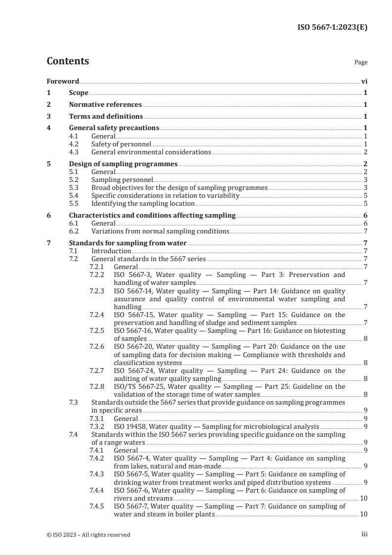 ISO 5667-1:2023 - Water quality — Sampling — Part 1: Guidance on the design of sampling programmes and sampling techniques
Released:14. 03. 2023