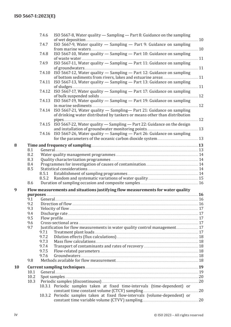 ISO 5667-1:2023 ISO 5667-1:2023 - Water quality — Sampling — Part 1: Guidance on the design of sampling programmes and sampling techniques
Released:14. 03. 2023 - Page 4 preview