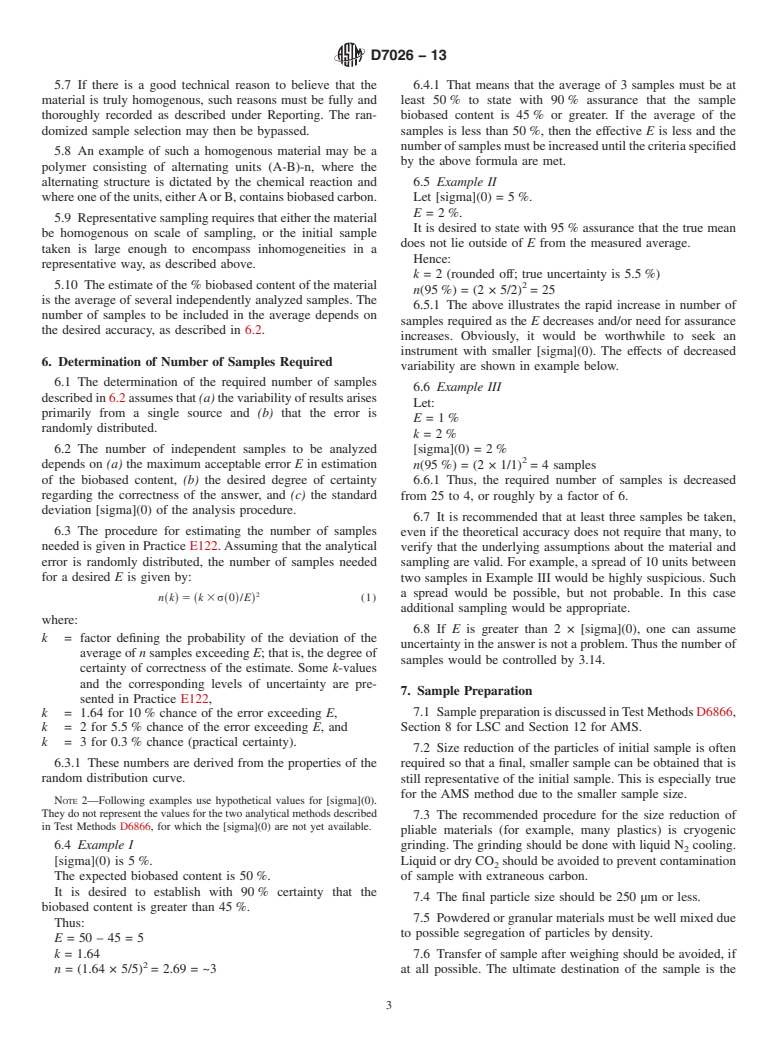 ASTM D7026-13 - Standard Guide for Sampling and Reporting of Results for Determination of Biobased Content of Materials via Carbon Isotope Analysis (Withdrawn 2020)