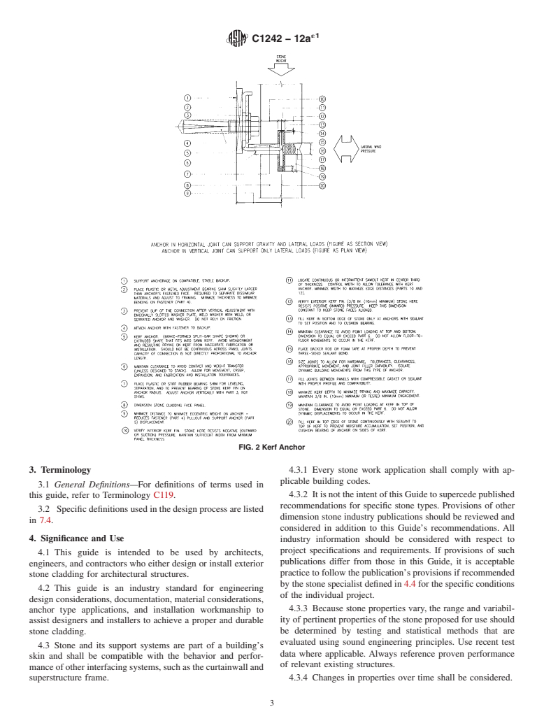ASTM C1242-12ae1 - Standard Guide for  Selection, Design, and Installation of Dimension Stone Attachment  Systems