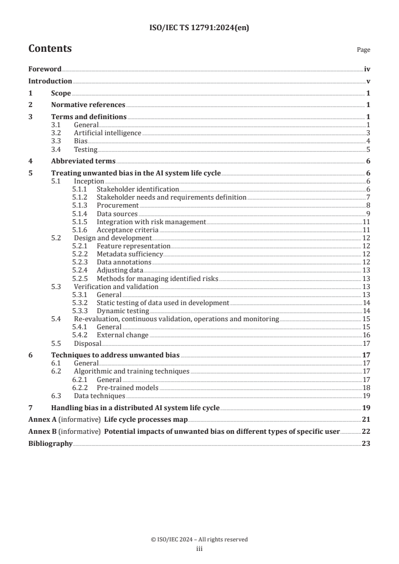 ISO/IEC TS 12791:2024 - Information technology — Artificial intelligence — Treatment of unwanted bias in classification and regression machine learning tasks
Released:10/31/2024