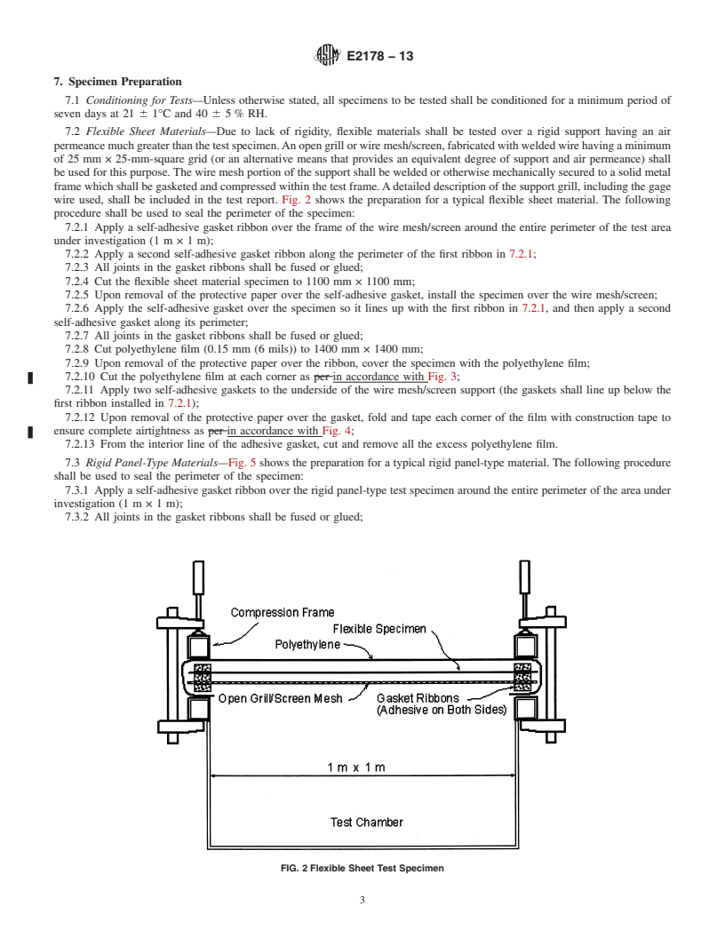 REDLINE ASTM E2178-13 - Standard Test Method for  Air Permeance of Building Materials