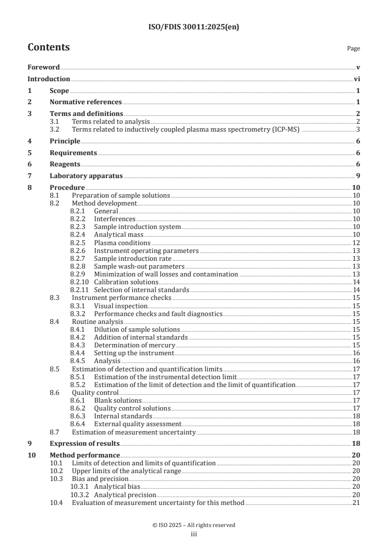 ISO/FDIS 30011 - Workplace air — Determination of metals and metalloids in airborne particulate matter by inductively coupled plasma mass spectrometry
Released:25. 04. 2025
