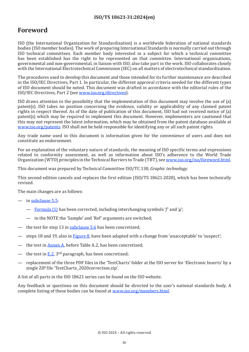 ISO/TS 18621-31:2024 ISO/TS 18621-31:2024 - Graphic technology — Image quality evaluation methods for printed matter — Part 31: Evaluation of the perceived resolution of printing systems with the Contrast–Resolution chart
Released:12. 01. 2024 - Page 4 preview