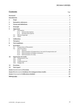 ISO 4666-3:2022 - Rubber, vulcanized — Determination of temperature rise and resistance to fatigue in flexometer testing — Part 3: Compression flexometer (constant-strain type)
Released:21. 12. 2022 - Page 3 preview