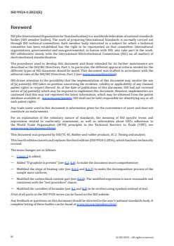 ISO 9924-1:2023 - Rubber and rubber products — Determination of the composition of vulcanizates and uncured compounds by thermogravimetry — Part 1: Butadiene, ethylene-propylene copolymer and terpolymer, isobutene-isoprene, isoprene and styrene-butadiene rubbers
Released:30. 03. 2023 - Page 4 preview