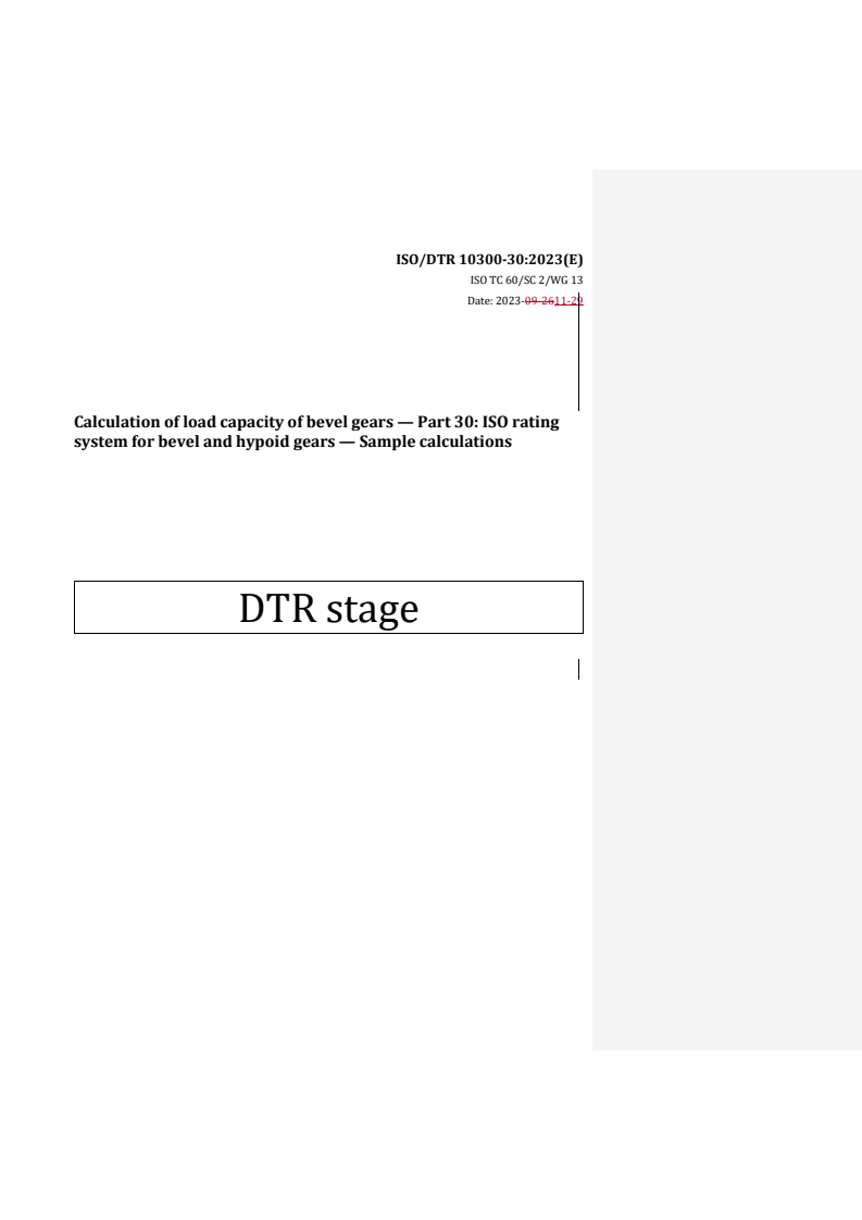 REDLINE ISO/DTR 10300-30 - Calculation of load capacity of bevel gears — Part 30: ISO rating system for bevel and hypoid gears — Sample calculations
Released:4. 12. 2023