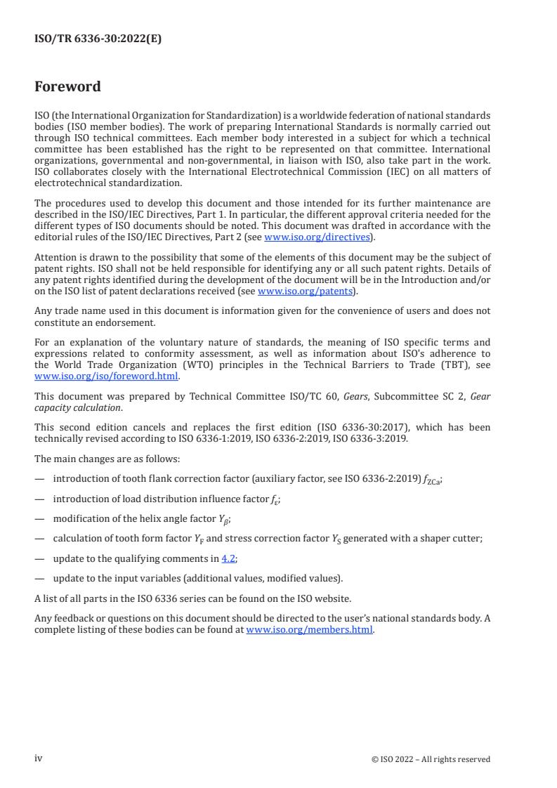 ISO/TR 6336-30:2022 ISO/TR 6336-30:2022 - Calculation of load capacity of spur and helical gears — Part 30: Calculation examples for the application of ISO 6336 parts 1,2,3,5
Released:7. 12. 2022 - Page 4 preview