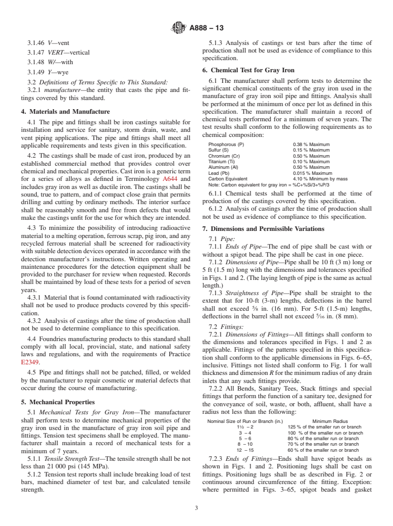 ASTM A888-13 - Standard Specification for Hubless Cast Iron Soil Pipe and Fittings for Sanitary and Storm   Drain, Waste, and Vent Piping Applications