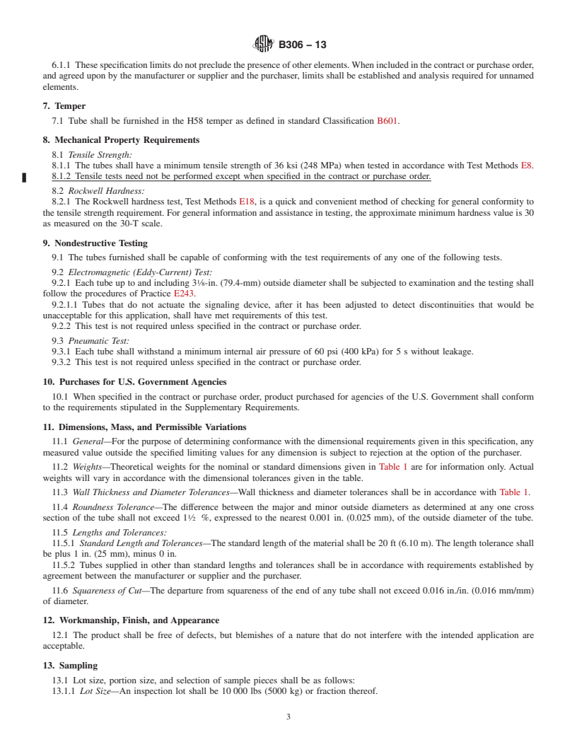 REDLINE ASTM B306-13 - Standard Specification for  Copper Drainage Tube (DWV)