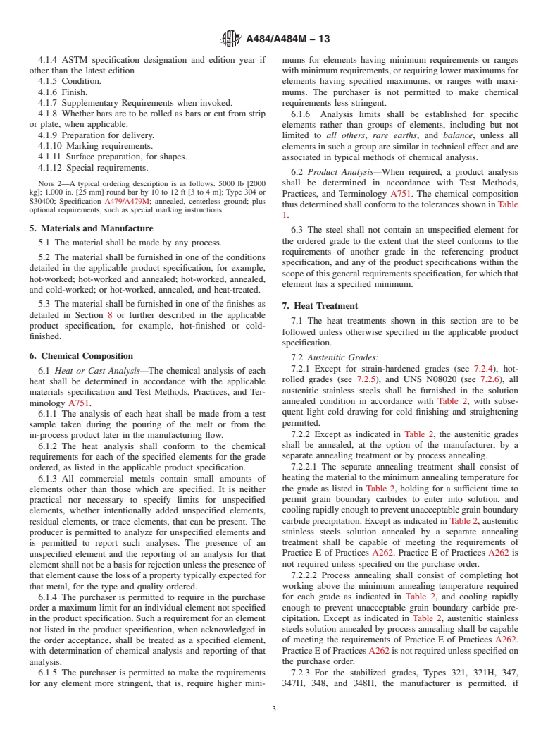 ASTM A484/A484M-13 - Standard Specification for  General Requirements for Stainless Steel Bars, Billets, and  Forgings