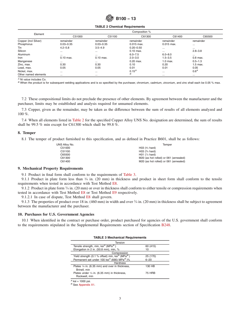 REDLINE ASTM B100-13 - Standard Specification for  Wrought Copper-Alloy Bearing and Expansion Plates and Sheets   for Bridge and Other Structural Use