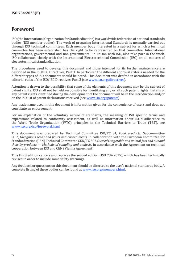ISO 734:2023 ISO 734:2023 - Oilseed meals — Determination of oil content — Extraction method with hexane (or light petroleum)
Released:1/31/2023 - Page 4 preview