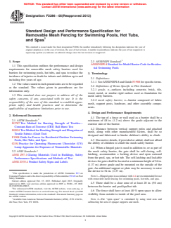 ASTM F2286-05(2013) - Standard Design and Performance Specification for  Removable Mesh Fencing for Swimming Pools, Hot Tubs, and Spas