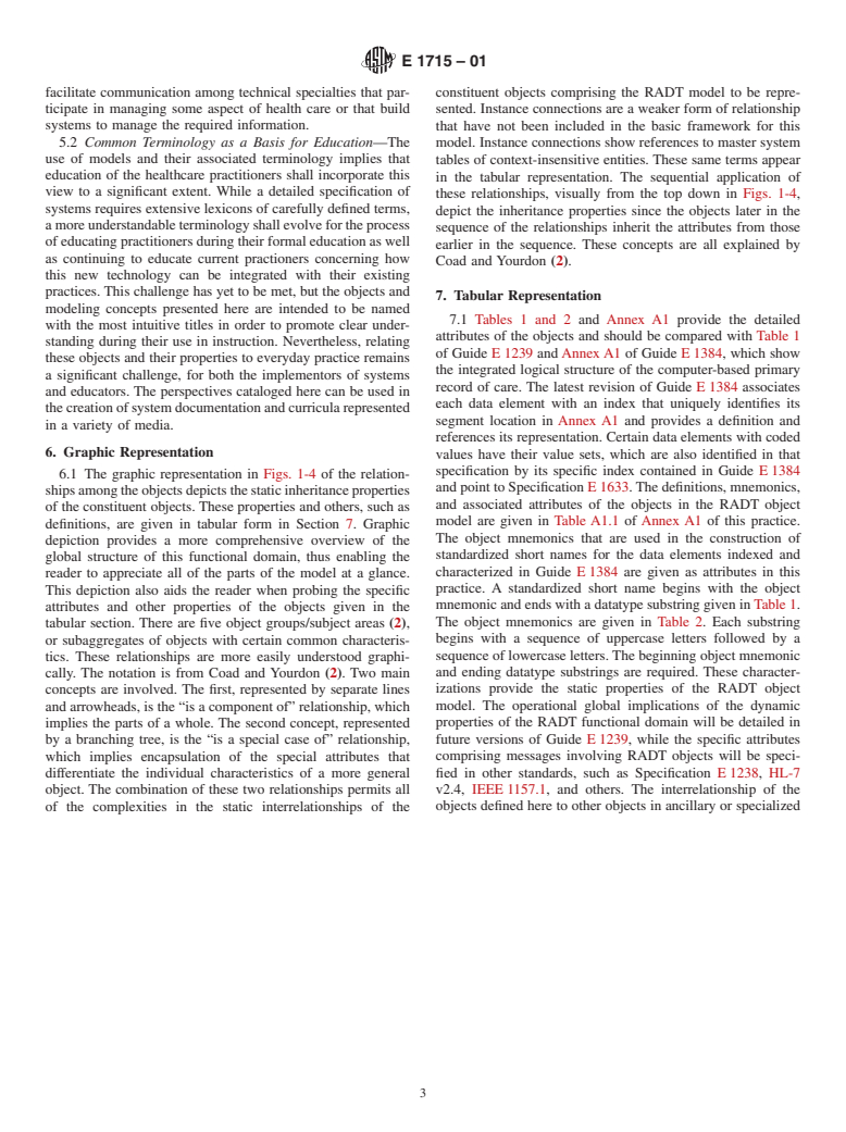 ASTM E1715-01 - Standard Practice for An Object-Oriented Model for Registration, Admitting, Discharge, and Transfer (RADT) Functions in Computer-Based Patient Record Systems