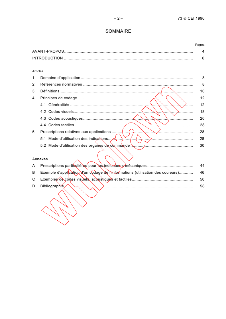 IEC 60073:1996 IEC 60073:1996 - Basic and safety principles for man-machine interface, marking and identification - Coding principles for indication devices and actuators
Released:10/24/1996 - Page 4 preview
