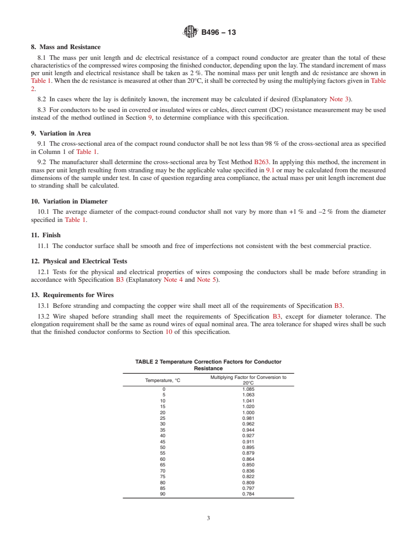 REDLINE ASTM B496-13 - Standard Specification for Compact Round Concentric-Lay-Stranded Copper Conductors