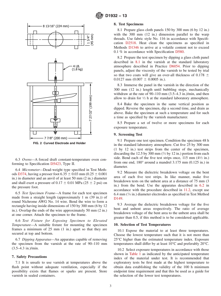 ASTM D1932-13 - Standard Test Method for  Thermal Endurance of Flexible Electrical Insulating Varnishes