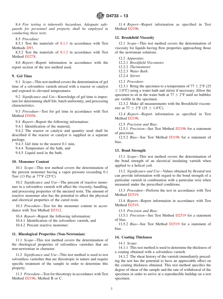 ASTM D4733-13 - Standard Test Methods for  Solventless Electrical Insulating Varnishes