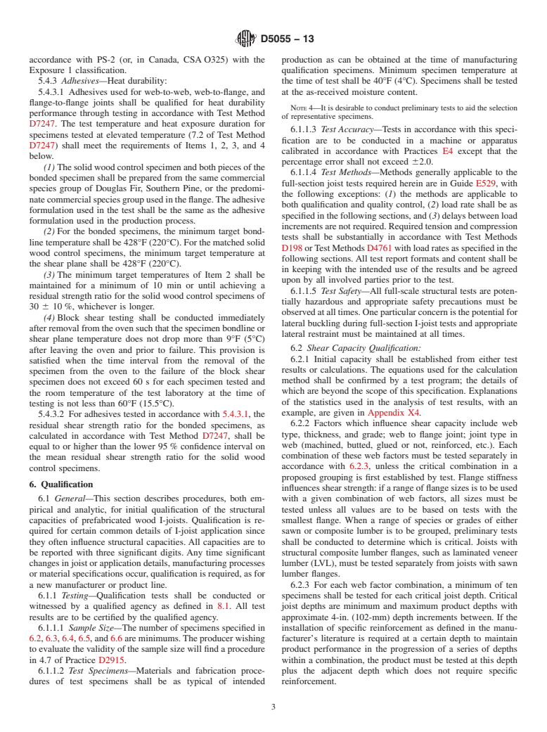 ASTM D5055-13 - Standard Specification for  Establishing and Monitoring Structural Capacities of Prefabricated   Wood I-Joists