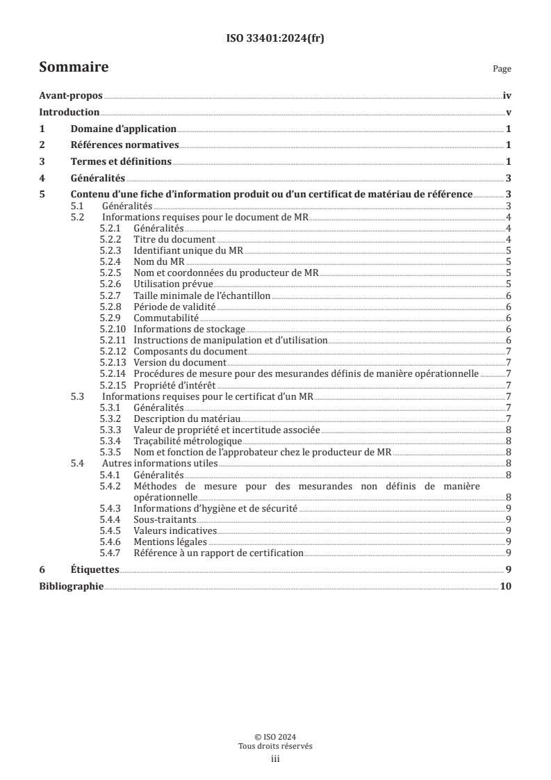 ISO 33401:2024 ISO 33401:2024 - Matériaux de référence — Contenu des certificats, des étiquettes et de la documentation d'accompagnement
Released:17. 01. 2024