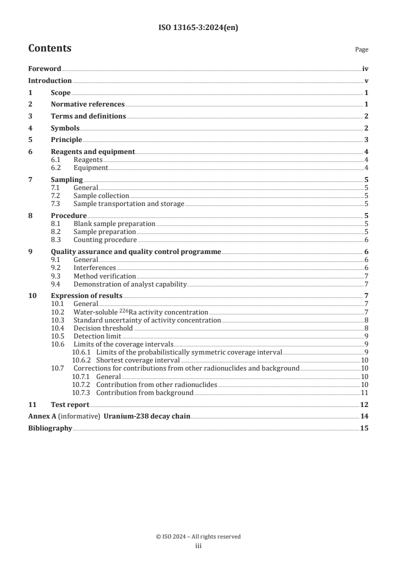 ISO 13165-3:2024 - Water quality — Radium-226 — Part 3: Test method using coprecipitation and gamma-ray spectrometry
Released:12/4/2024