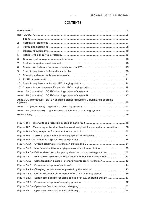 IEC 61851-23:2014 IEC 61851-23:2014 - Electric vehicle conductive charging system - Part 23: DC electric vehicle charging station - Page 4 preview