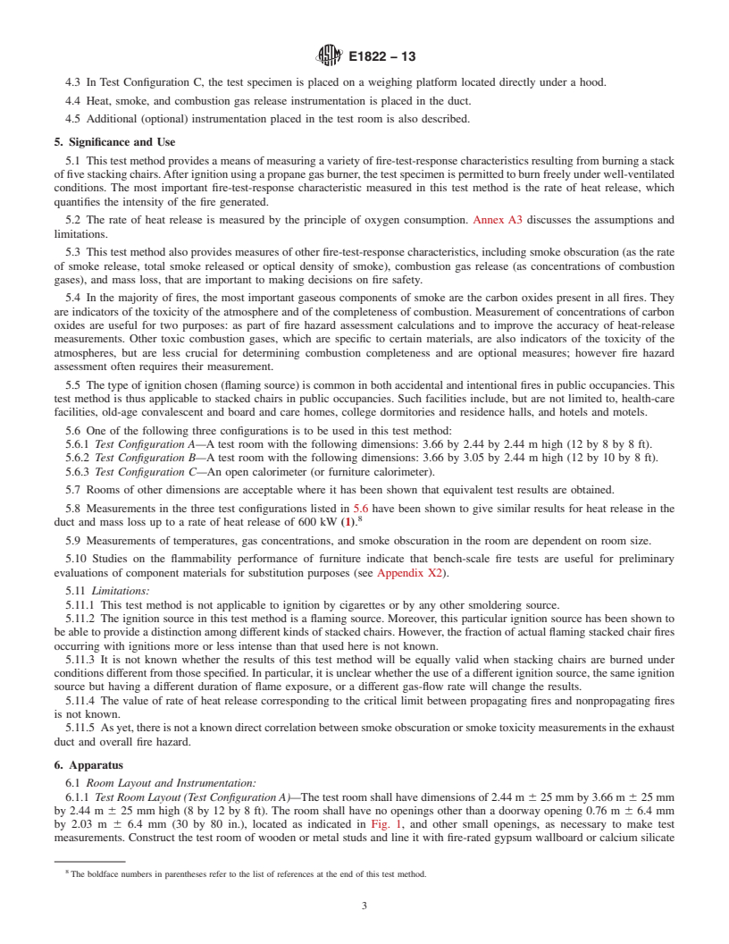 REDLINE ASTM E1822-13 - Standard Test Method for  Fire Testing of Stacked Chairs