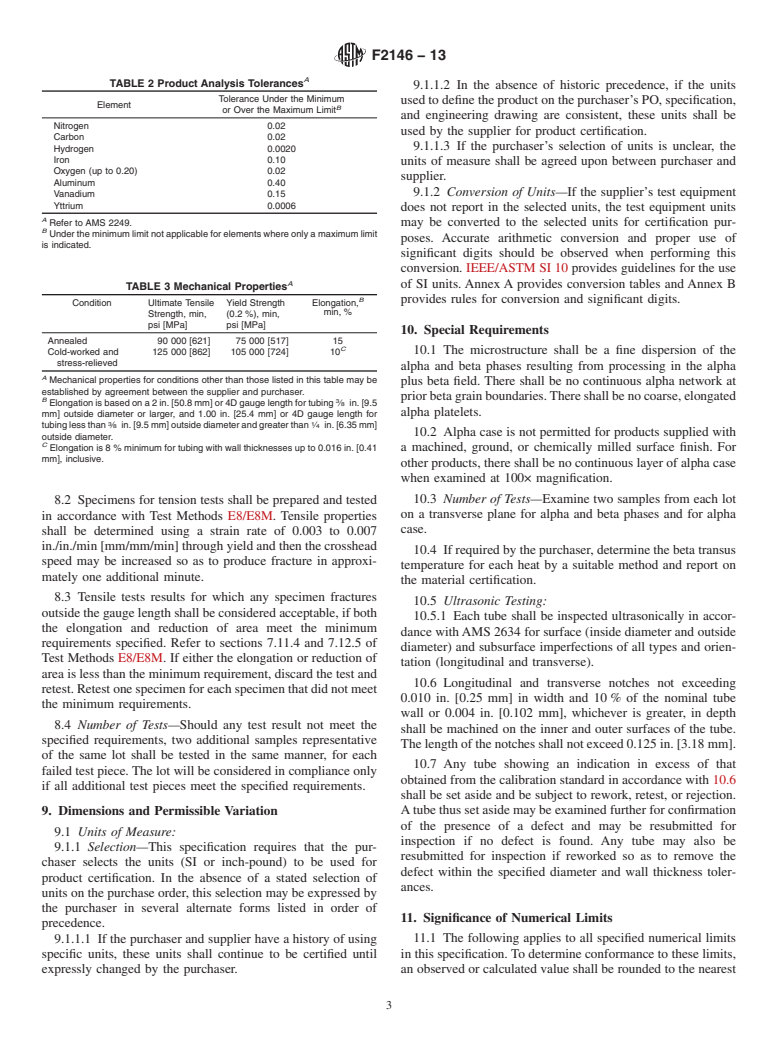 ASTM F2146-13 - Standard Specification for Wrought Titanium-3Aluminum-2.5Vanadium Alloy Seamless Tubing for Surgical Implant Applications (UNS R56320)