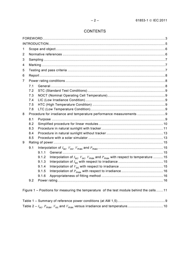 IEC 61853-1:2011 IEC 61853-1:2011 - Photovoltaic (PV) module performance testing and energy rating - Part 1: Irradiance and temperature performance measurements and power rating - Page 4 preview