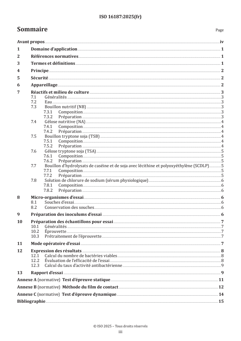 ISO 16187:2025 - Chaussure et composants de chaussure — Méthode d'essai pour évaluer l'activité antibactérienne
Released:21. 02. 2025