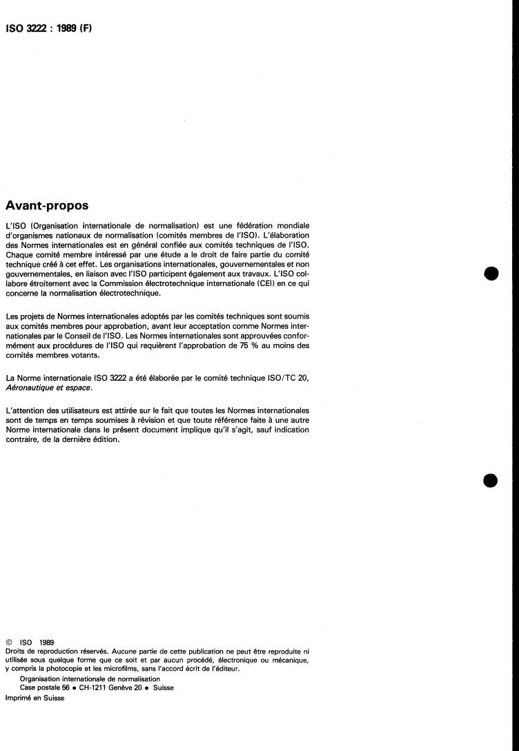 ISO 3222:1989 ISO 3222:1989 - Aerospace — Nuts, anchor, self-locking, fixed, closed corner, reduced series, with counterbore, with MJ threads, coated or uncoated, classification 1 100 MPa/235 degrees C, 1 100 MPa/315 degrees C or 1 100 MPa/425 degrees C — Dimensions
Released:10/5/1989 - Page 2 preview