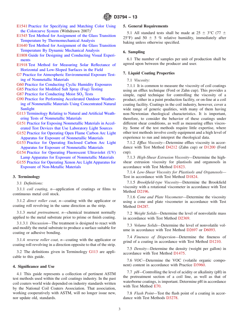 ASTM D3794-13 - Standard Guide for Testing Coil Coatings