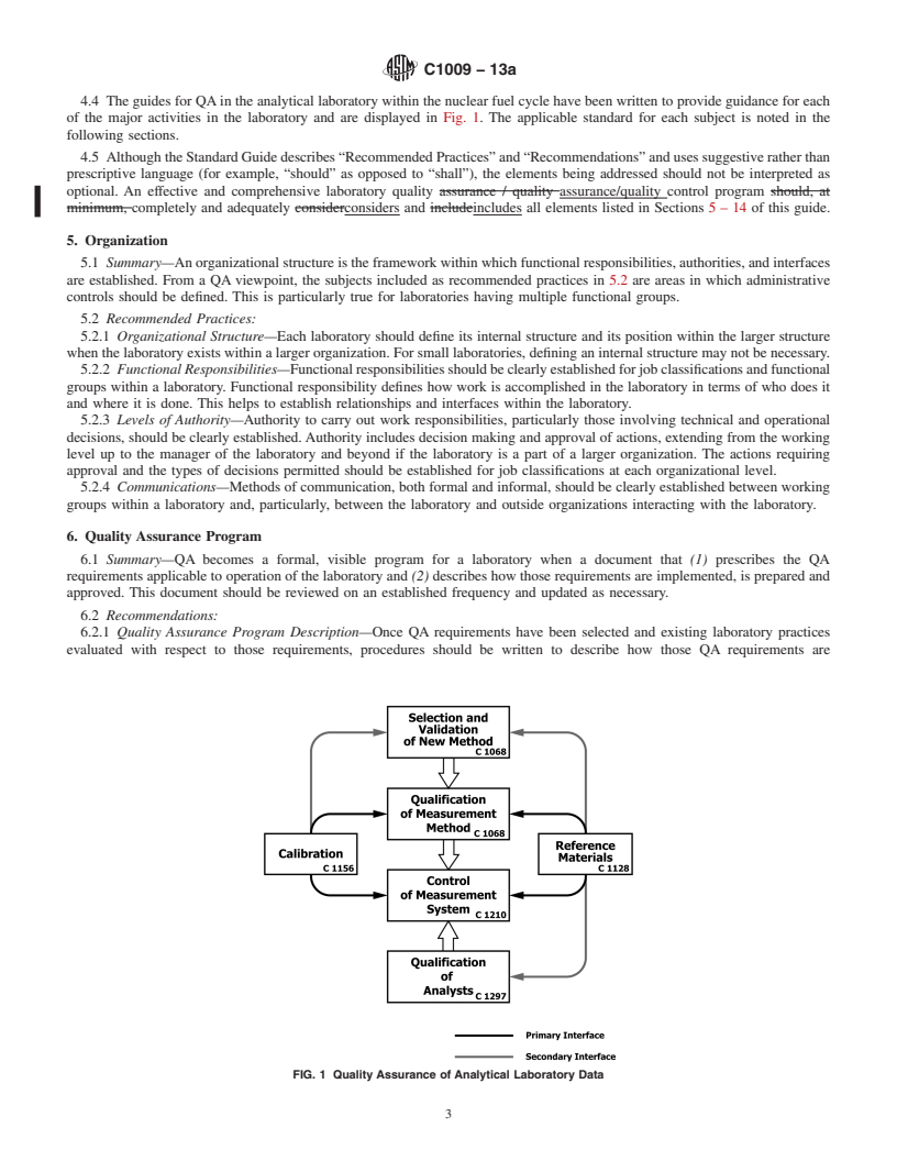 REDLINE ASTM C1009-13a - Standard Guide for  Establishing and Maintaining a Quality Assurance Program for  Analytical Laboratories Within the Nuclear Industry