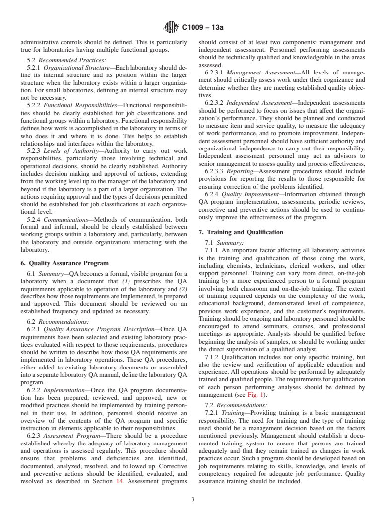 ASTM C1009-13a - Standard Guide for  Establishing and Maintaining a Quality Assurance Program for  Analytical Laboratories Within the Nuclear Industry