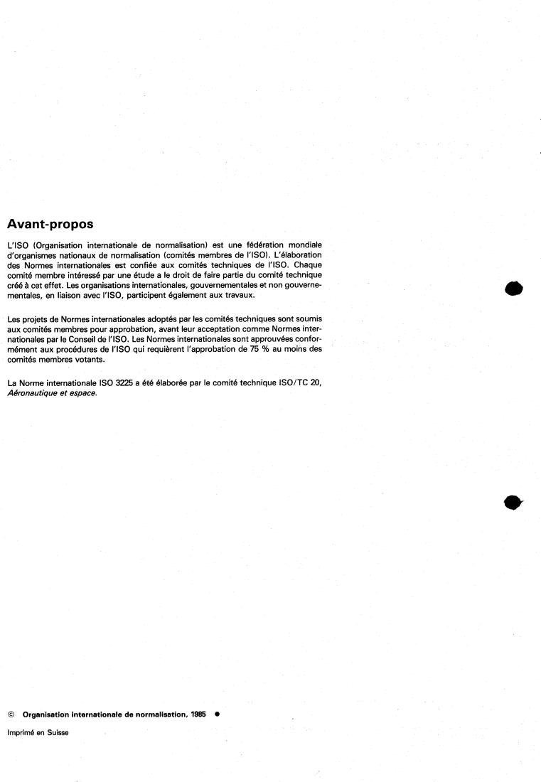 ISO 3225:1985 ISO 3225:1985 - Aerospace — Self-locking, fixed, two lug anchor nuts, reduced series, with counterbore, strength classification 1 100 MPa and maximum operating temperature 235 degrees C
Released:6/20/1985 - Page 2 preview